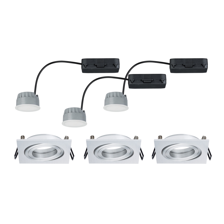 Paulmann 92839 - CONJUNTO 3x LED/7W IP23 Focos de encastrar para casa de banho com regulação COIN 230V