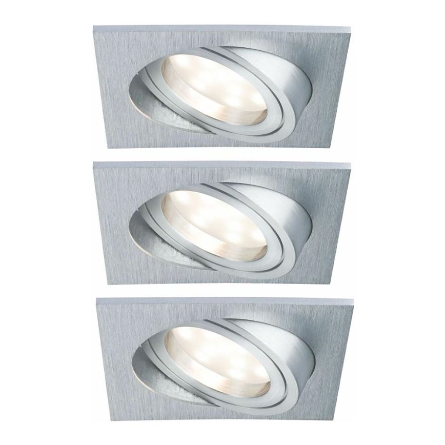 Paulmann 92839 - CONJUNTO 3x LED/7W IP23 Focos de encastrar para casa de banho com regulação COIN 230V