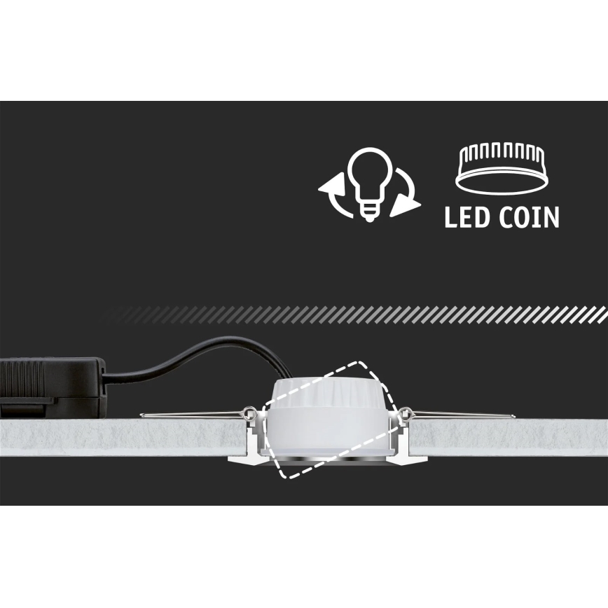 Paulmann 92971 - CONJUNTO 3x LED/4,2W IP23 Foco de encastrar para casa de banho com regulação NOVA 230V