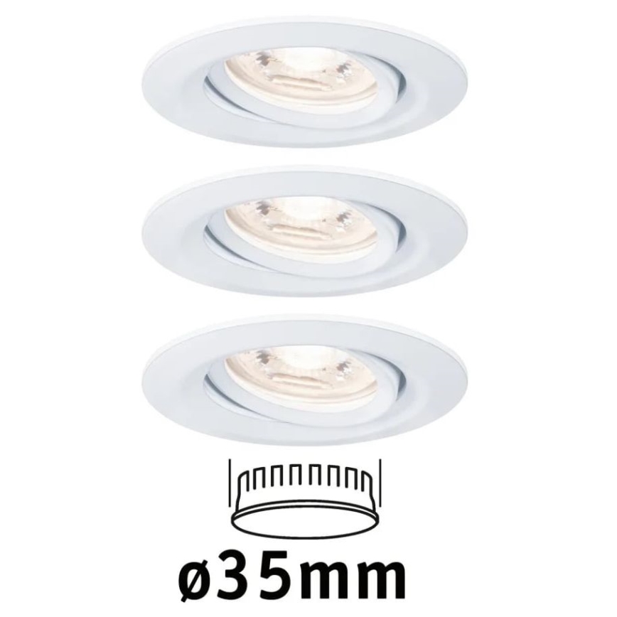 Paulmann 92971 - CONJUNTO 3x LED/4,2W IP23 Foco de encastrar para casa de banho com regulação NOVA 230V