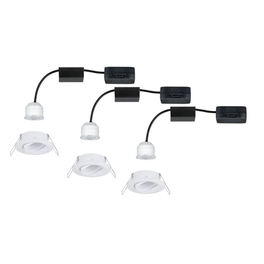 Paulmann 92971 - CONJUNTO 3x LED/4,2W IP23 Foco de encastrar para casa de banho com regulação NOVA 230V