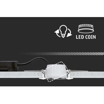 Paulmann 93080 - CONJUNTO 3xLED/6W IP23 Focos de encastrar para casa de banho com regulação COIN 230V