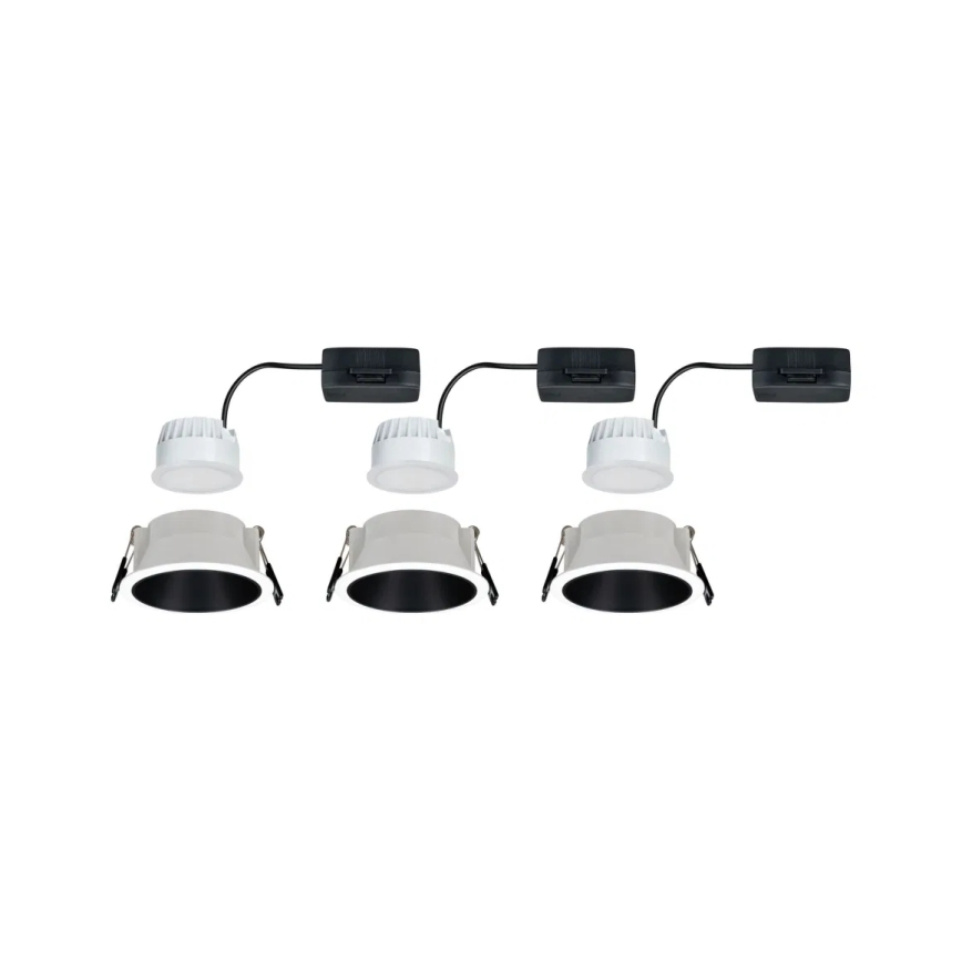 Paulmann 93402 - CONJUNTO 3xLED/6W IP44 Focos de encastrar para casa de banho com regulação COLE 230V