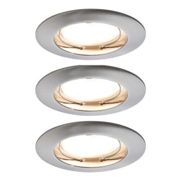 Paulmann 93958 - CONJUNTO 3x LED/6,8W IP44 Foco de encastrar para casa de banho com regulação COIN 230V