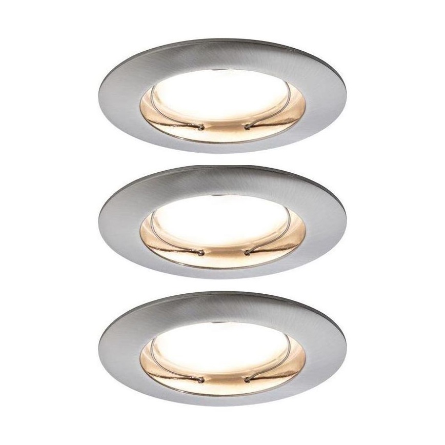 Paulmann 93958 - CONJUNTO 3x LED/6,8W IP44 Foco de encastrar para casa de banho com regulação COIN 230V