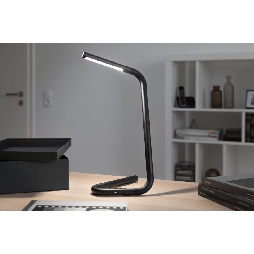 Paulmann 95424- LED/4,5W Candeeiro de mesa com regulação através do toque FLEXLINK 5V/USB 4400 mAh preto