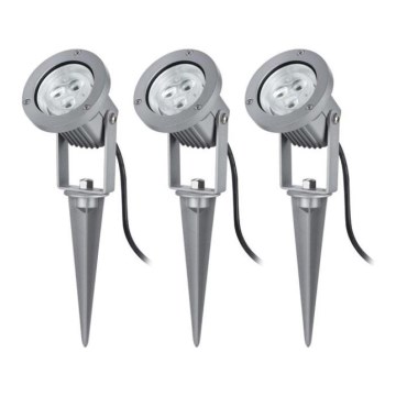 Paulmann 98845 - CONJUNTO 3x LED/3W IP65 Holofote GARDENSPOT 230V