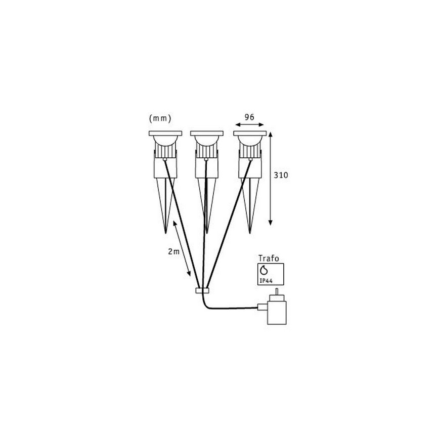 Paulmann 98845 - CONJUNTO 3x LED/3W IP65 Holofote GARDENSPOT 230V