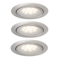 Paulmann 99812 - CONJUNTO 3xLED/1W Iluminação embutida MICRO LINE 230V