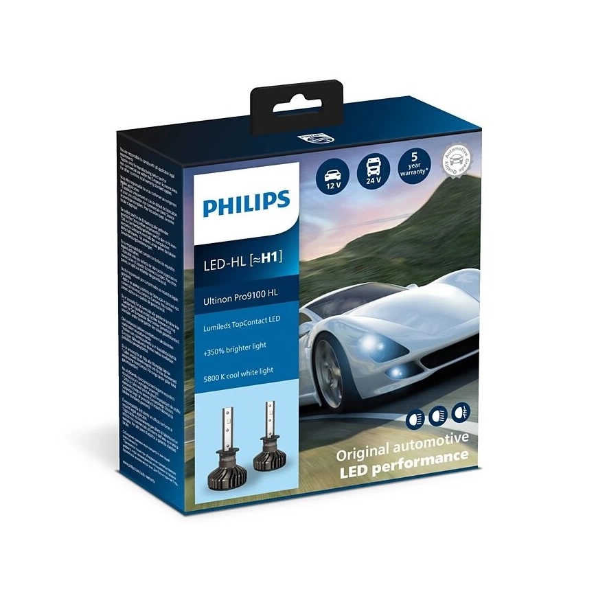 Philips 11258U91X2 - CONJUNTO 2x Lâmpadas LED para carro Ultinon Pro9100 H1 P14,5s/13,2W/12/24V 5800K