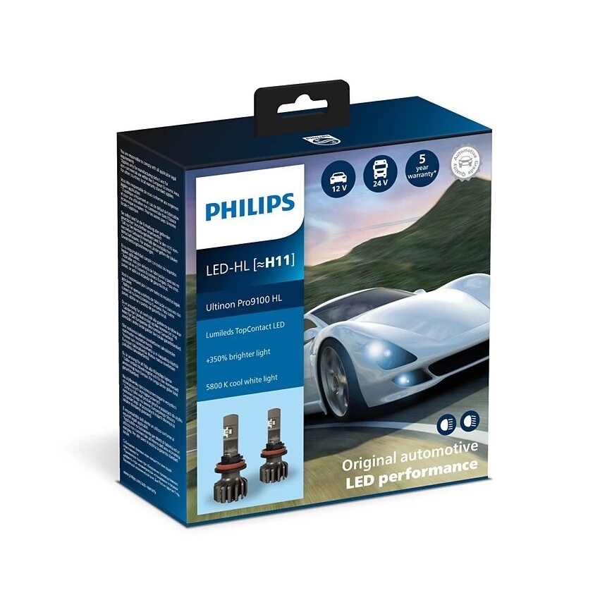 Philips 11362U91X2 - CONJUNTO 2x Lâmpadas LED para carro Ultinon 9100 H11 PGJ19-2/13,2W/12/24V 5800K