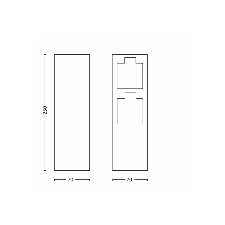 Philips 17108/47/16 - Coluna exterior de tomadas para ficha MYGARDEN ROCK 230V IP44