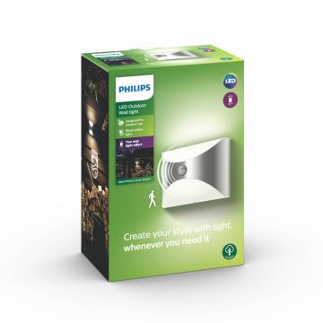 Philips - Iluminação exterior com sensor 1xLED/6W/230V IP44