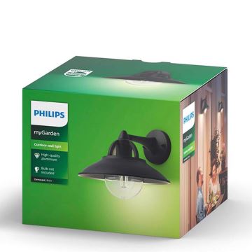 Philips 17381/30/PN - Luz de parede exterior COMORANT 1xE27/42W/230V IP44