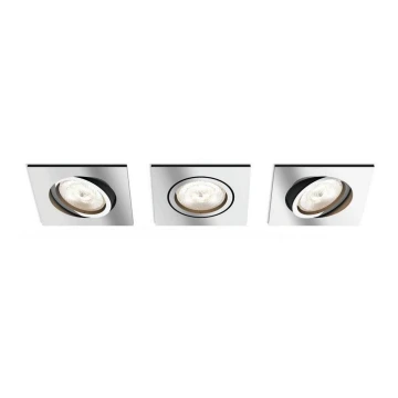 Philips 50393/11/P0 - CONJUNTO 3x Luz de teto suspensa fosca LED SHELLBARK LED/4,5W/230V