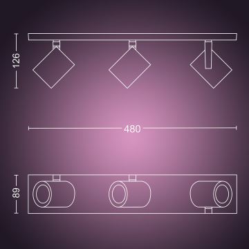 Philips - LED RGBW Foco com regulação Hue ARGENA 3xGU10/5,7W/230V