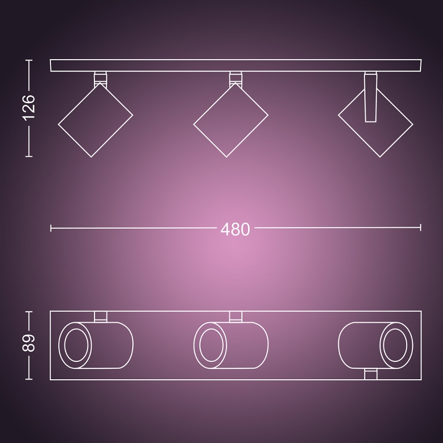 Philips - LED RGBW Foco com regulação Hue ARGENA 3xGU10/5,7W/230V