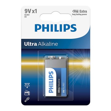 Philips 6LR61E1B/10 - Pilha alcalina 6LR61 ULTRA ALKALINE 9V 600mAh