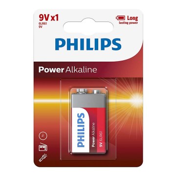 Philips 6LR61P1B/10 - Pilha alcalina 6LR61 POWER ALKALINE 9V 600mAh