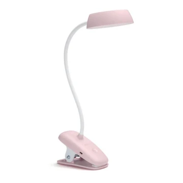 Philips - Candeeiro LED com regulação e clipe DONUTCLIP LED/3W/5V CRI 90 rosa