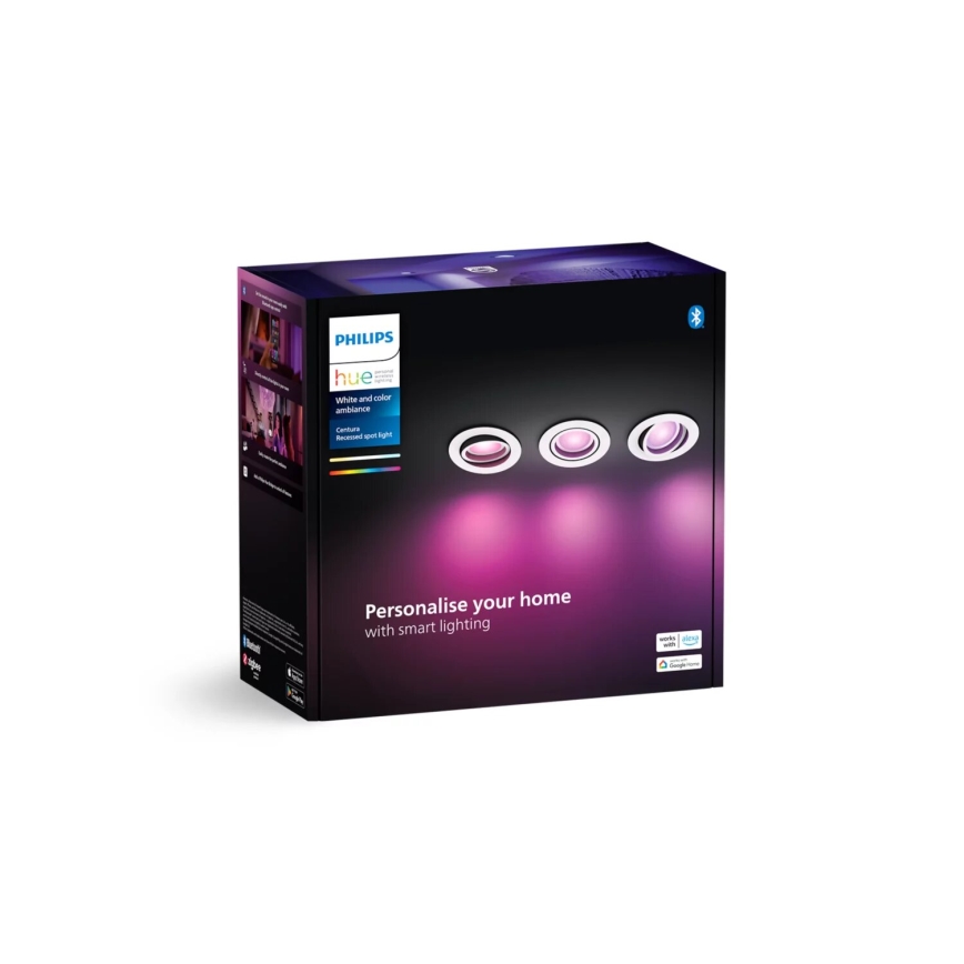 Philips - CONJUNTO 3x Focos de encastrar LED RGBW com regulação Hue CENTURA 1xGU10/4,2W/230V 2000-6500K