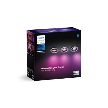 Philips - CONJUNTO 3x Focos de encastrar LED RGBW com regulação Hue CENTURA 1xGU10/4,2W/230V 2000-6500K