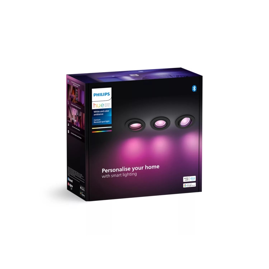 Philips - CONJUNTO 3x Focos de encastrar LED RGBW com regulação Hue CENTURA 1xGU10/4,2W/230V 2000-6500K