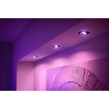 Philips - CONJUNTO 3x Iluminação embutida LED RGB com regulação Hue CENTURA 1xGU10/5,7W/230V 2000-6500K