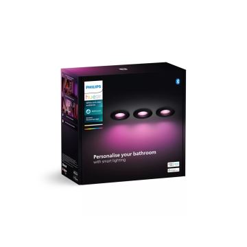 Philips - CONJUNTO 3x Focos de encastrar LED RGBW para casa de banho com regulação Hue XAMENTO 1xGU10/4,2W/230V 2000-6500K IP44