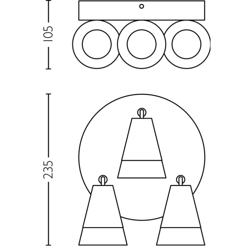 Philips - Foco CLEFT 3xGU10/5W/230V