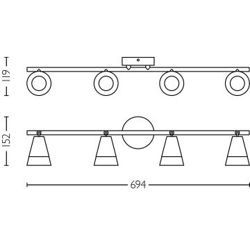 Philips - Foco CLEFT 4xGU10/5W/230V