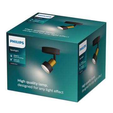 Philips - Foco CONDUIT 1xGU10/5W/230V preto/latão