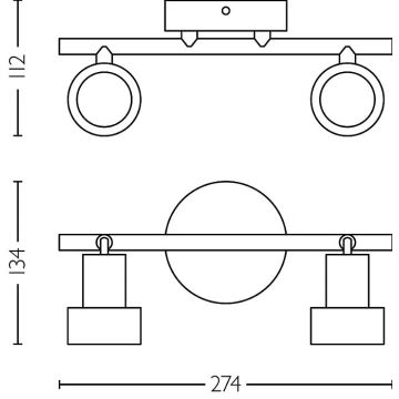 Philips - Foco CONDUIT 2xGU10/5W/230V preto/latão