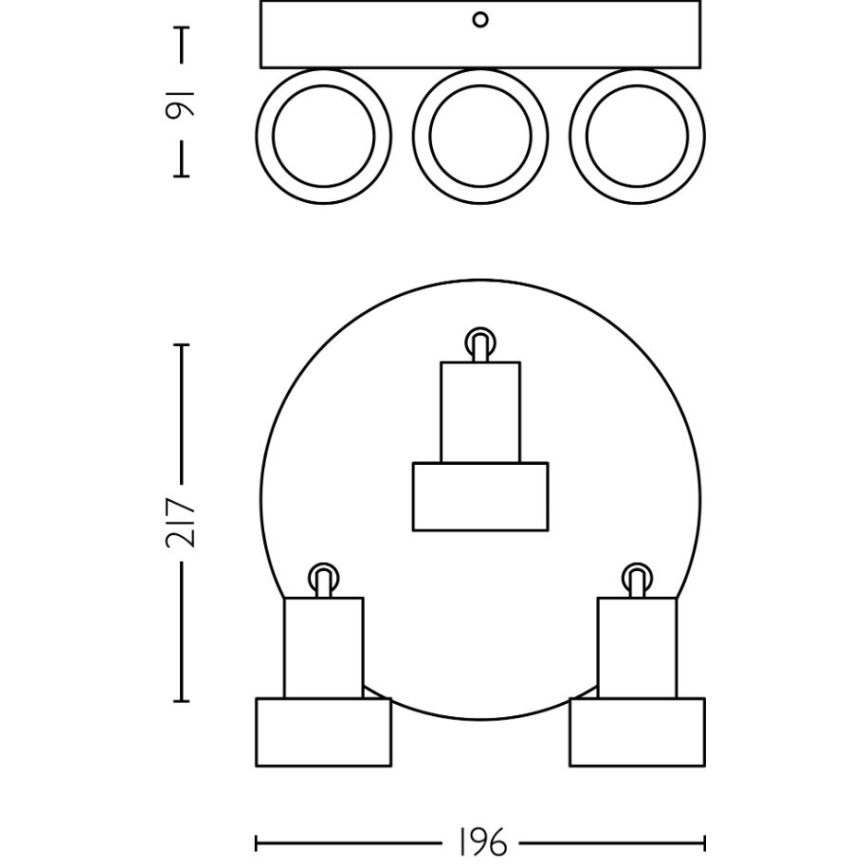 Philips - Foco CONDUIT 3xGU10/5W/230V preto/latão