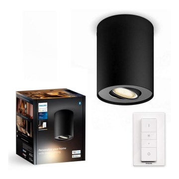 Philips - Foco LED com regulação Hue PILLAR 1xGU10/4,2W/230V 2200-6500K + comando preto