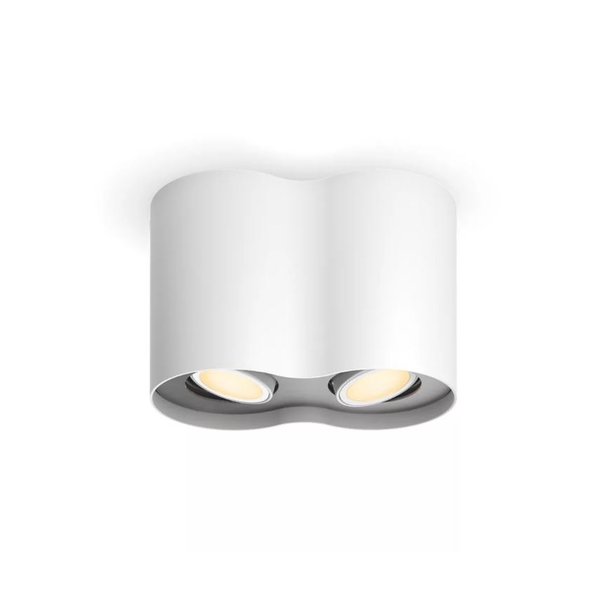 Philips - Foco LED com regulação Hue PILLAR 2xGU10/4,2W/230V 2200-6500K + comando branco