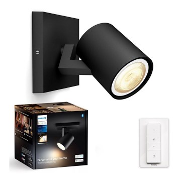 Philips - Foco LED com regulação Hue RUNNER 1xGU10/4,2W/230V 2200-6500K + comando preto