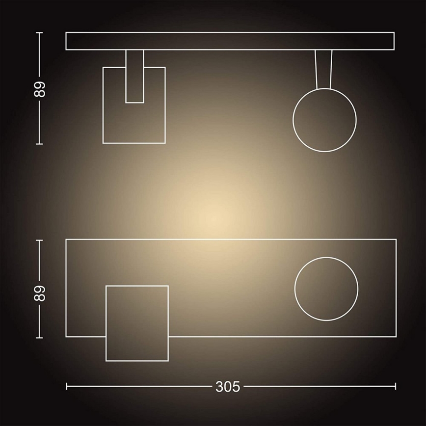 Philips - Foco LED com regulação Hue RUNNER 2xGU10/4,2W/230V 2200-6500K + comando branco