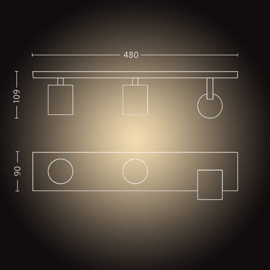 Philips - Foco LED com regulação Hue RUNNER 3xGU10/4,2W/230V 2200-6500K + comando branco