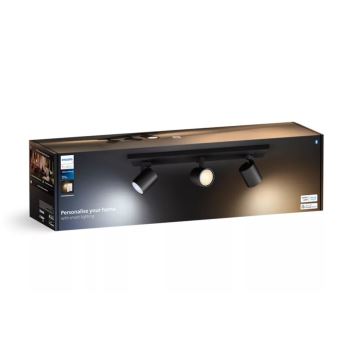 Philips - Foco LED com regulação Hue RUNNER 3xGU10/4,2W/230V 2200-6500K + comando preto