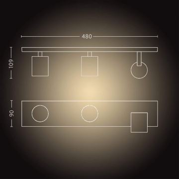 Philips - Foco LED com regulação Hue RUNNER 3xGU10/4,2W/230V 2200-6500K + comando preto