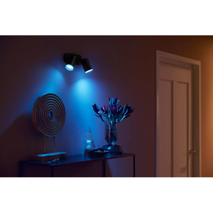 Philips - Foco LED RGBW com regulação Hue FUGATO 2xGU10/4,2W/230V 2000-6500K preto