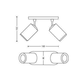 Philips - Foco LED RGBW com regulação Hue FUGATO 2xGU10/4,2W/230V 2000-6500K preto