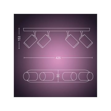 Philips - Foco LED RGBW com regulação Hue FUGATO 4xGU10/4,2W/230V 2000-6500K preto