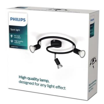Philips - Foco 3xGU10/50W/230V preto