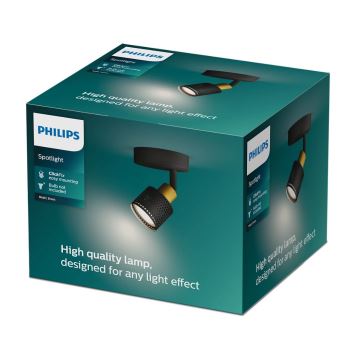 Philips - Foco NIALL 1xGU10/5W/230V preto/latão