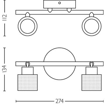 Philips - Foco NIALL 2xGU10/5W/230V preto/latão