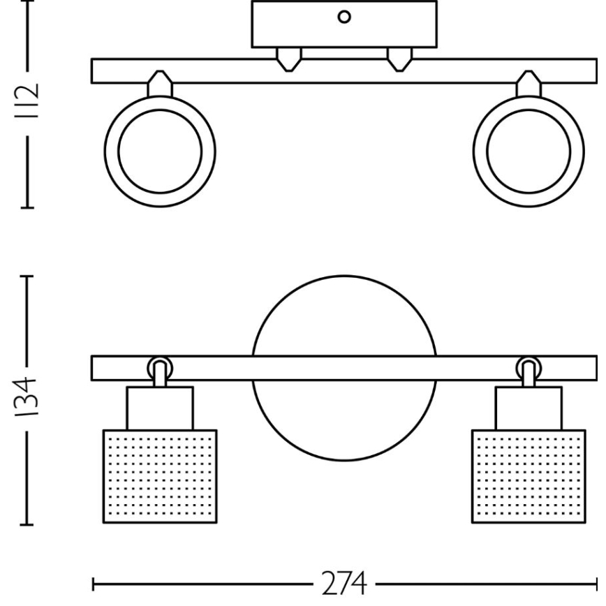 Philips - Foco NIALL 2xGU10/5W/230V preto/latão