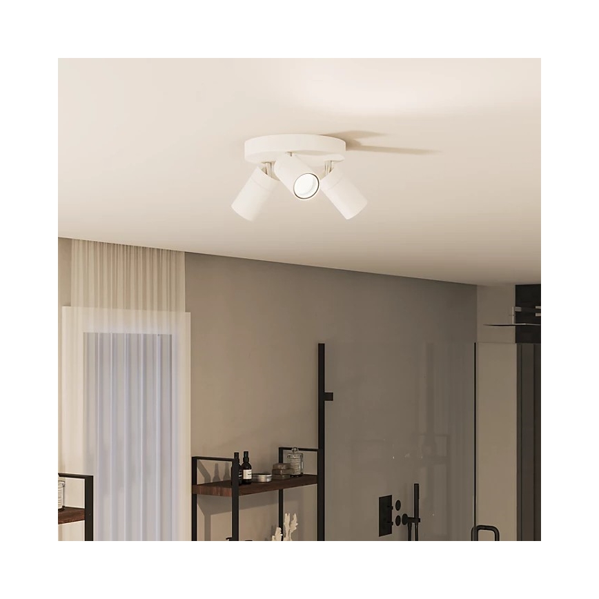 Philips - Foco para casa de banho IDRIS 3xGU10/5W/230V IP44 branco