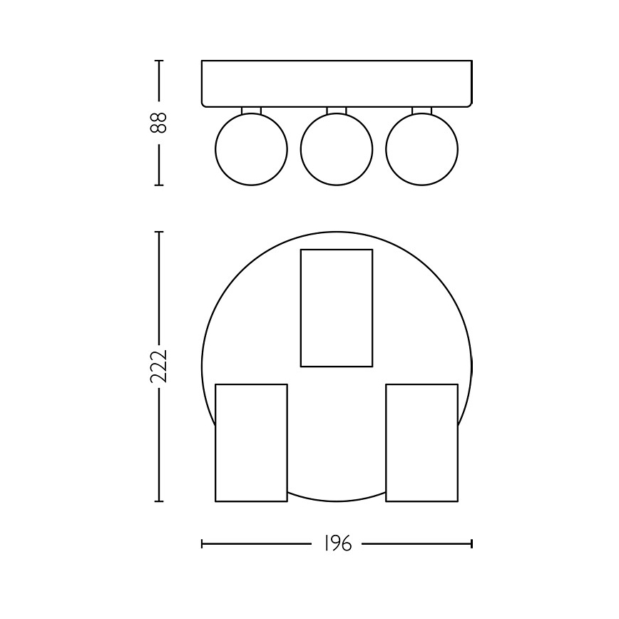 Philips - Foco para casa de banho IDRIS 3xGU10/5W/230V IP44 preto/dourado